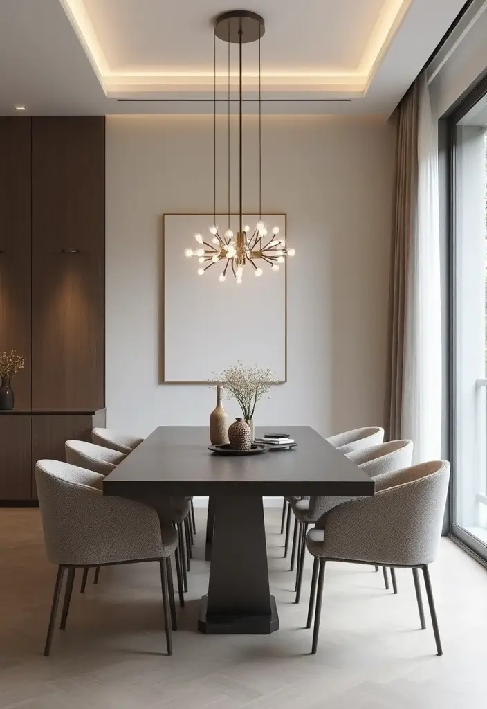 12 Stunning Dining Room Chandeliers for Ambience - 3. Modern Minimalism