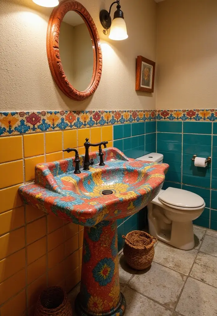 12 Stylish Bathroom Sink Ideas for Every Space - 11. Artistic Handcrafted Sinks