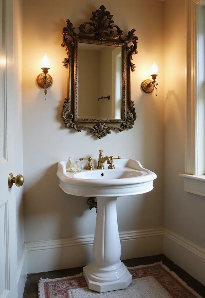 12 Stylish Bathroom Sink Ideas for Every Space - 5. Vintage-Inspired Pedestal Sinks