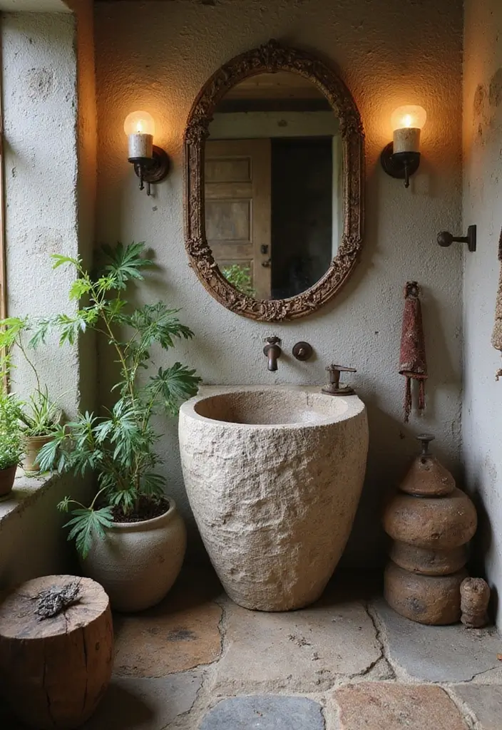 12 Stylish Bathroom Sink Ideas for Every Space - 7. Nature-Inspired Stone Sinks