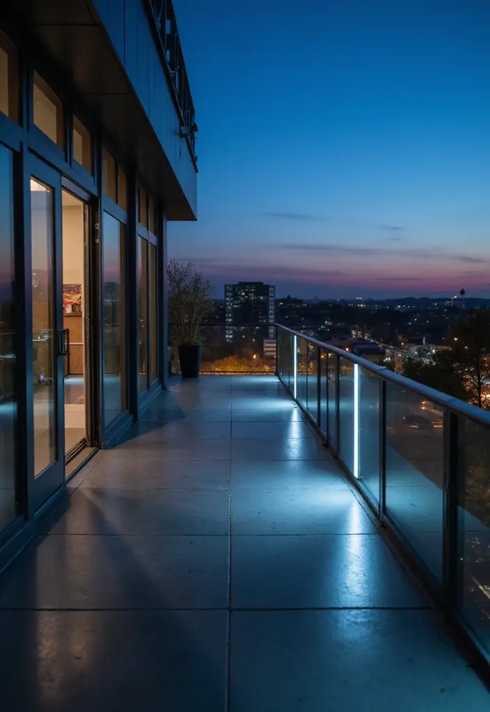 12 Trendy Balcony Railing Ideas for Modern Homes - 11. Smart Railings with Integrated Lighting