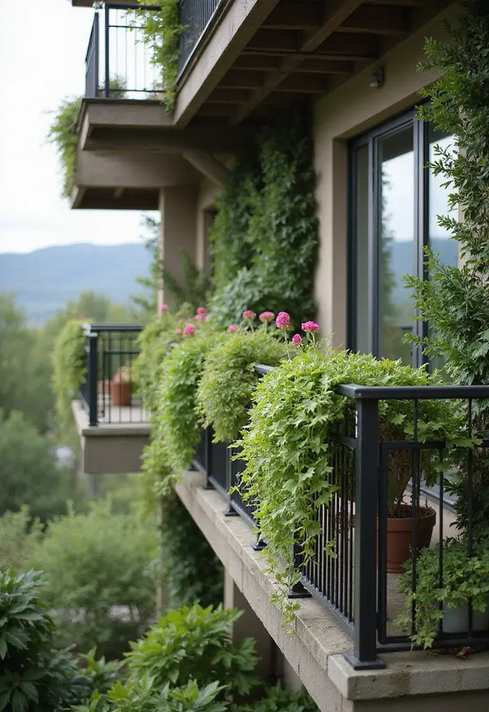 12 Trendy Balcony Railing Ideas for Modern Homes - 12. Vertical Garden Railings
