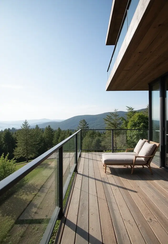 12 Trendy Balcony Railing Ideas for Modern Homes - 2. Glass For a Seamless Look