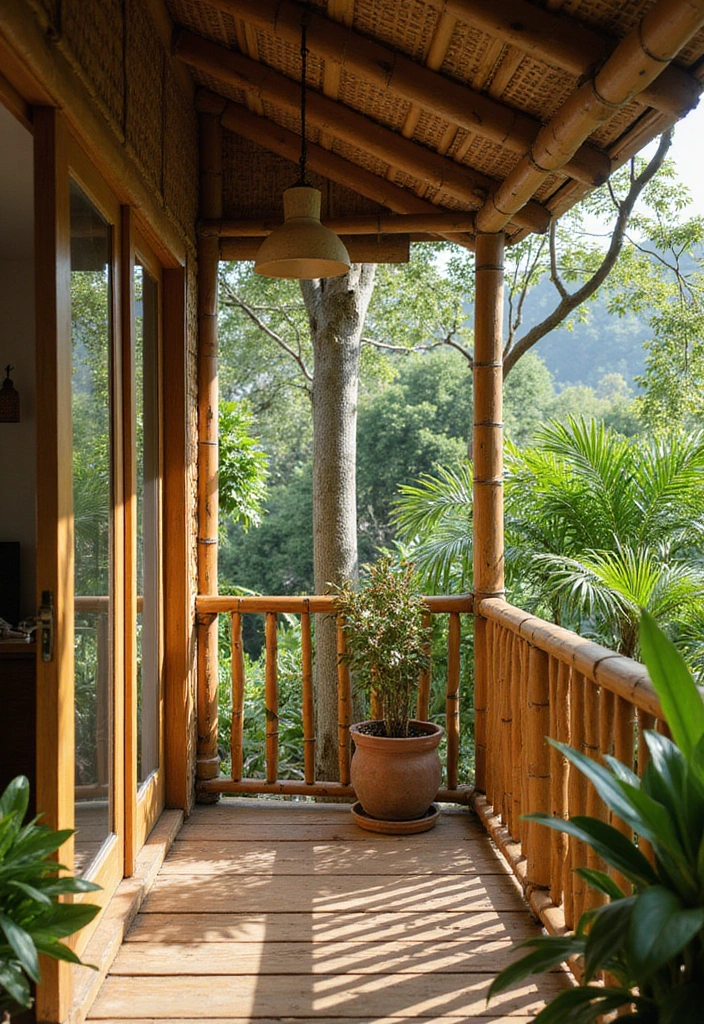 12 Trendy Balcony Railing Ideas for Modern Homes - 4. Eco-Friendly Bamboo Railings