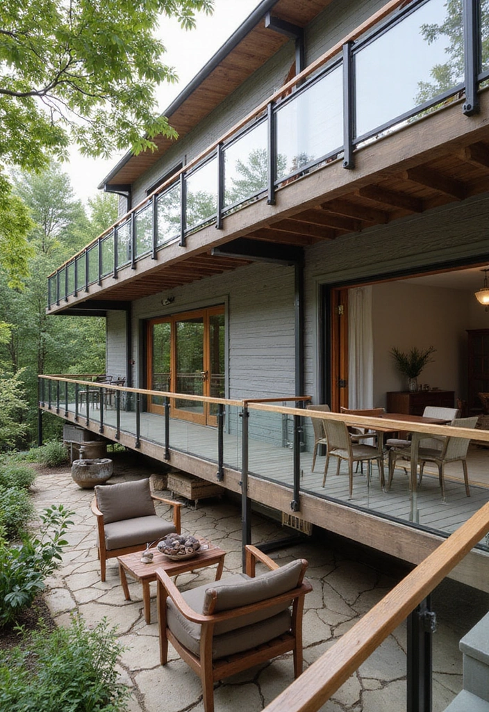 12 Trendy Balcony Railing Ideas for Modern Homes - 7. Unique Combination Railings