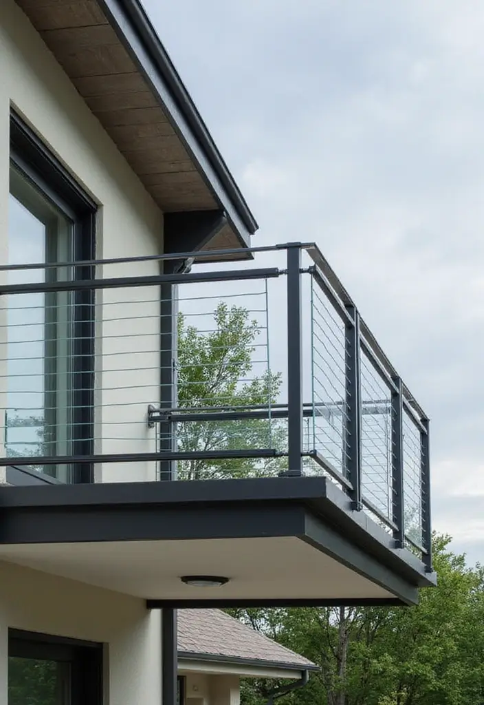 12 Trendy Balcony Railing Ideas for Modern Homes - 9. Artistic Composite Railings