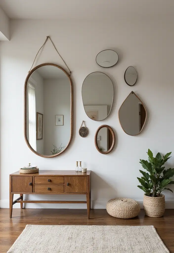 12 Wall Art Texture Ideas for Depth - 11. Incorporating Mirrors