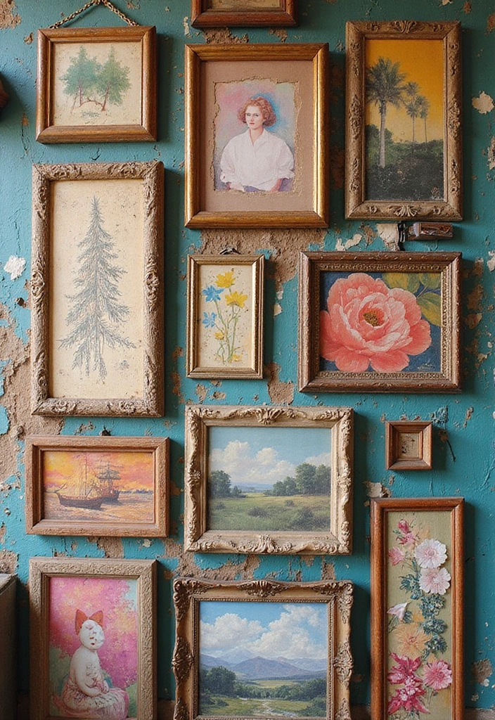 12 Wall Art Texture Ideas for Depth - 6. Gallery Wall of Mixed Textures