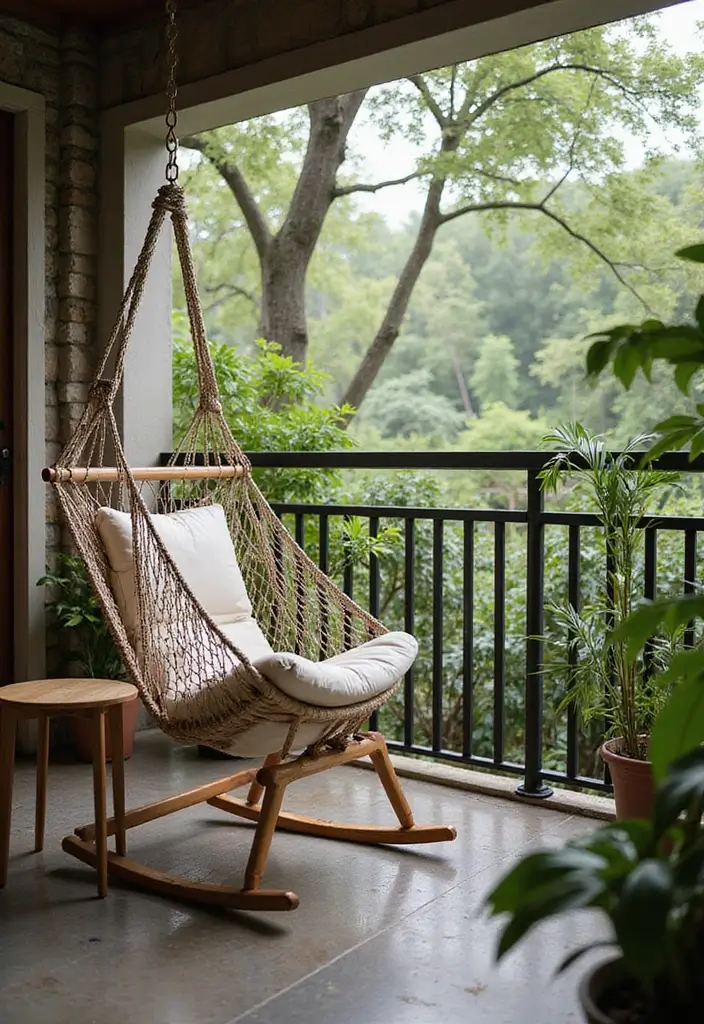 14 Best Balcony Furniture Sets for Small Spaces - 8. Portable Hammock Chair
