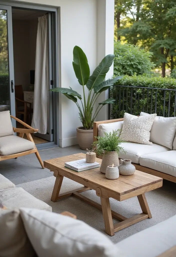 14 Best Balcony Furniture Sets for Small Spaces - 9. Minimalist Coffee Table