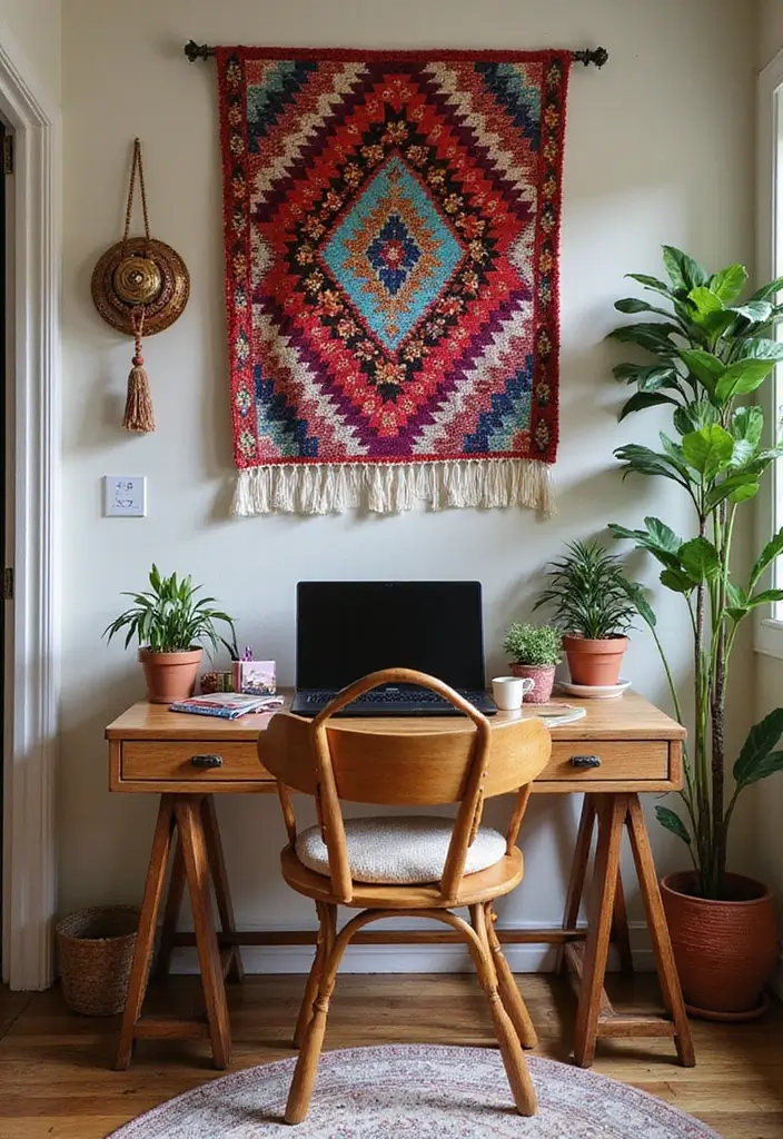 14 Home Office Design Ideas for Every Space - 4. Bohemian Bliss