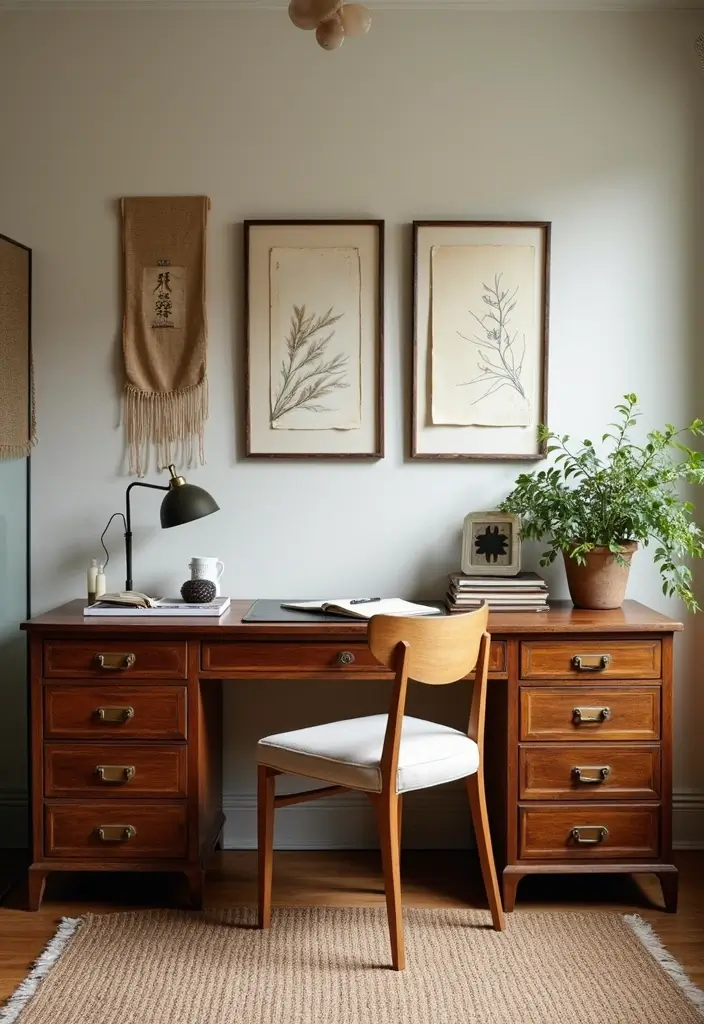 14 Home Office Design Ideas for Every Space - 7. Vintage Charm