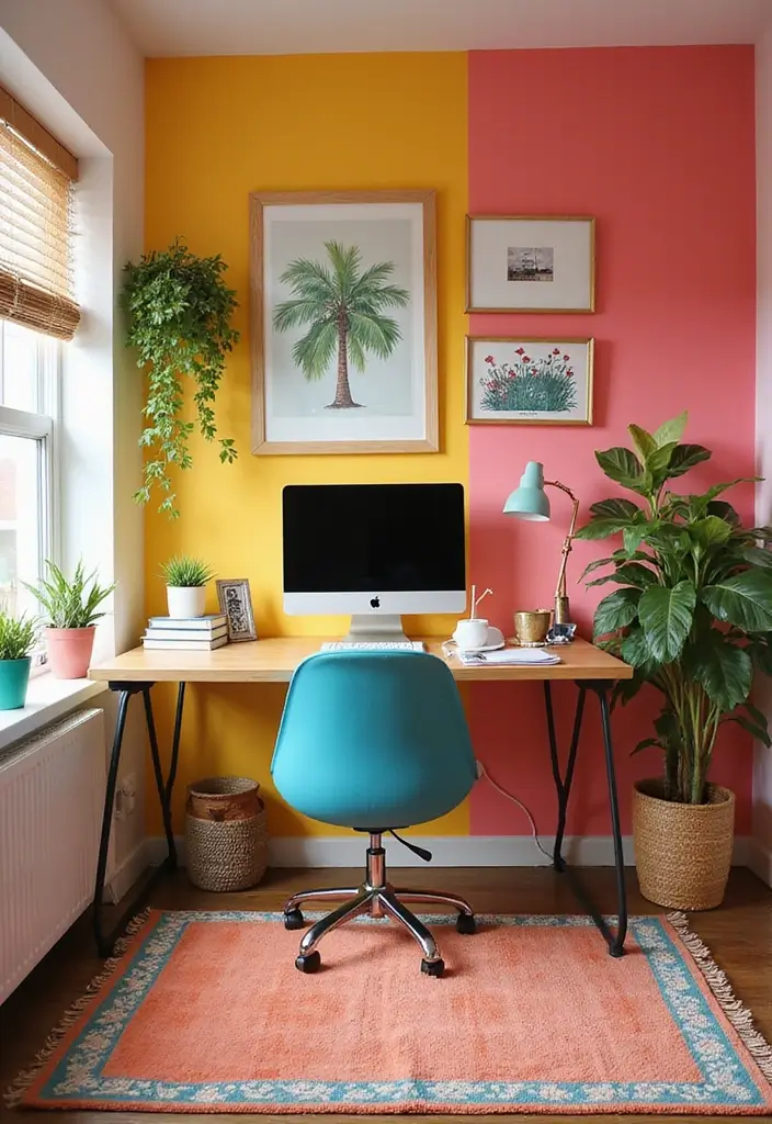 14 Home Office Design Ideas for Every Space - 9. Color Pop