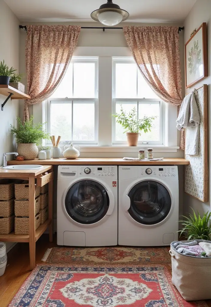 14 Laundry Room Design Ideas for Every Home - 5. Clever Use of Textiles