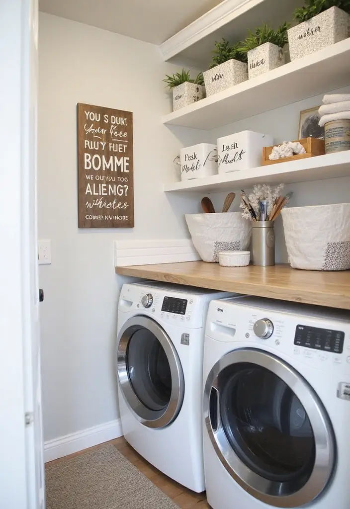 14 Laundry Room Design Ideas for Every Home - 9. Personalized Signage