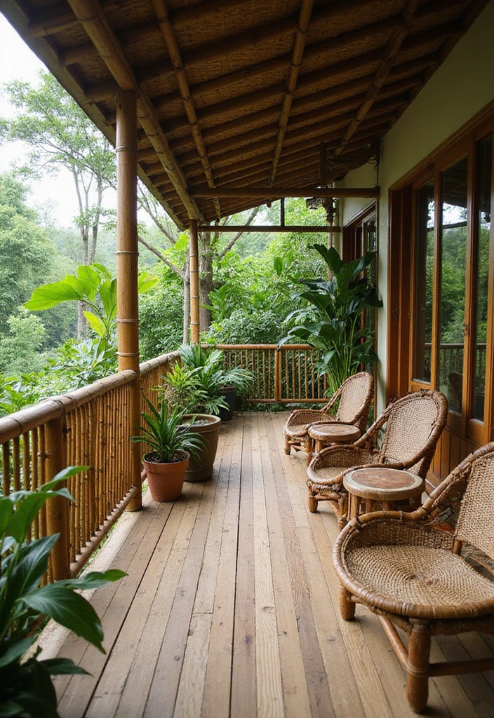 15 Balcony Railing Design Ideas for Every Style - 11. Eco-Friendly Bamboo Railings