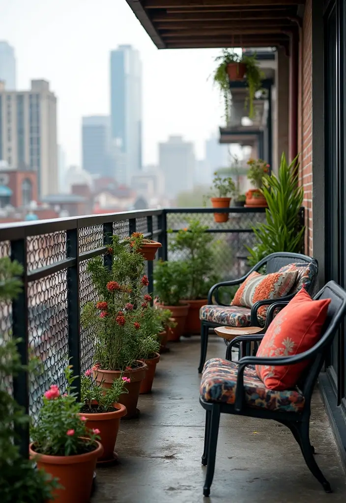 15 Balcony Railing Design Ideas for Every Style - 12. Industrial Chain Link Railings