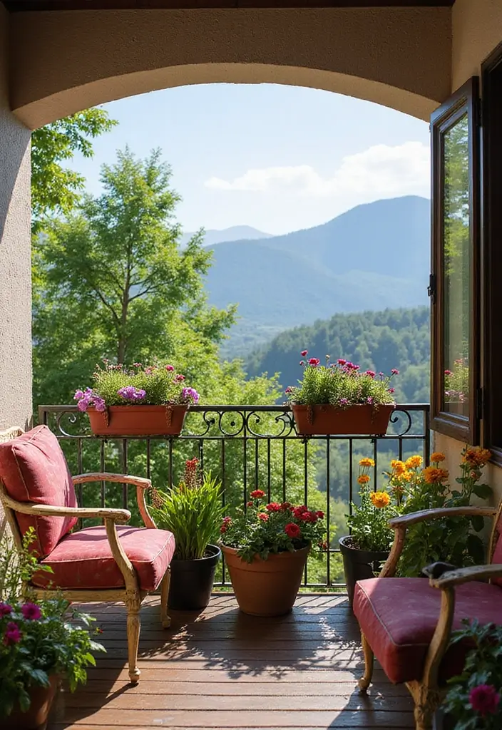 15 Balcony Railing Design Ideas for Every Style - 15. Pops of Color with Railing Planters