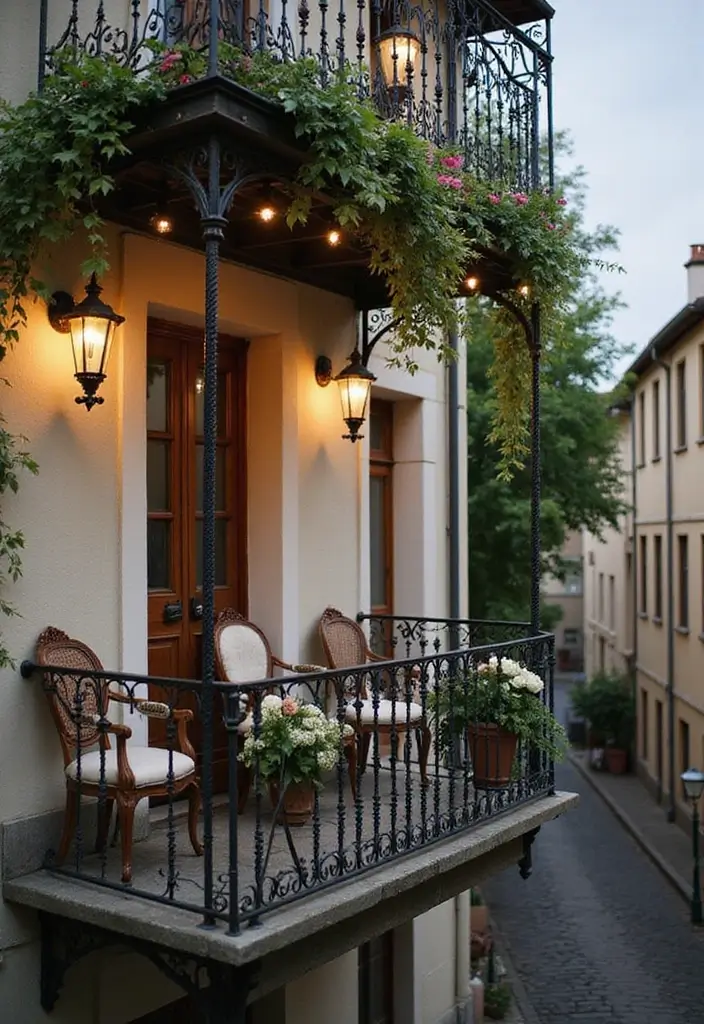 15 Balcony Railing Design Ideas for Every Style - 4. Artistic Wrought Iron Railings