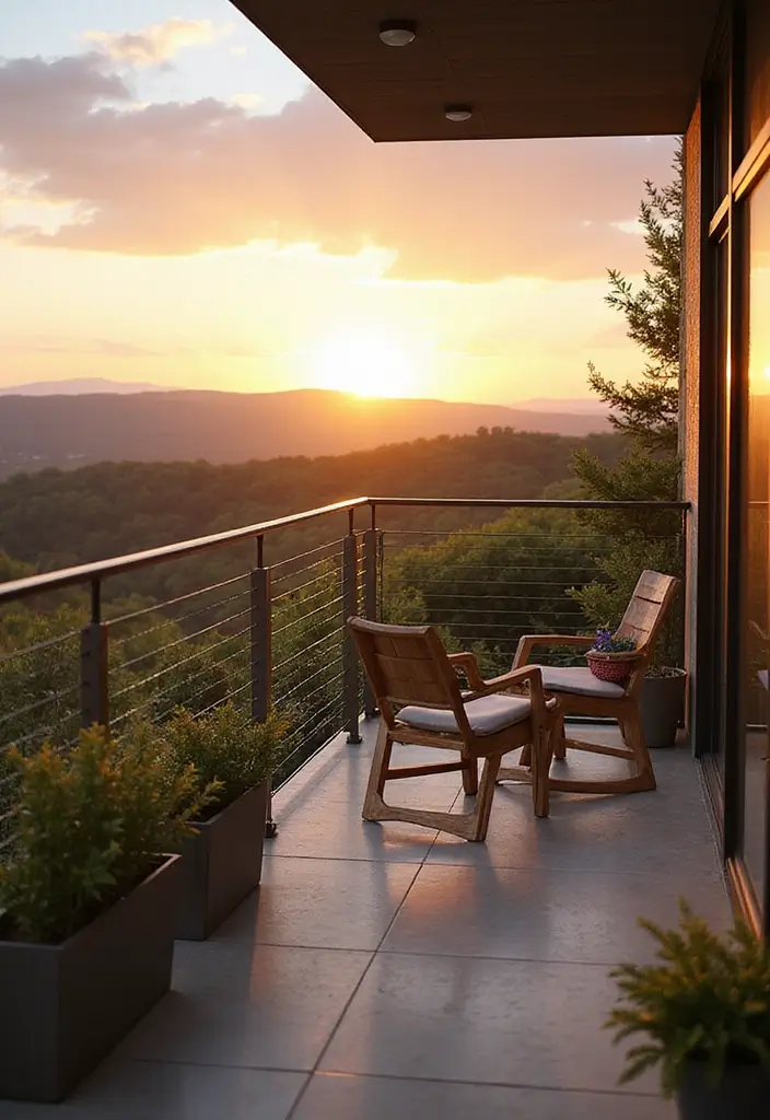 15 Balcony Railing Design Ideas for Every Style - 6. Minimalist Cable Railings