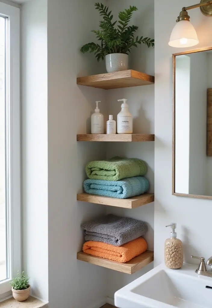 15 Bathroom Shelves for Small Spaces - 2. Corner Shelves