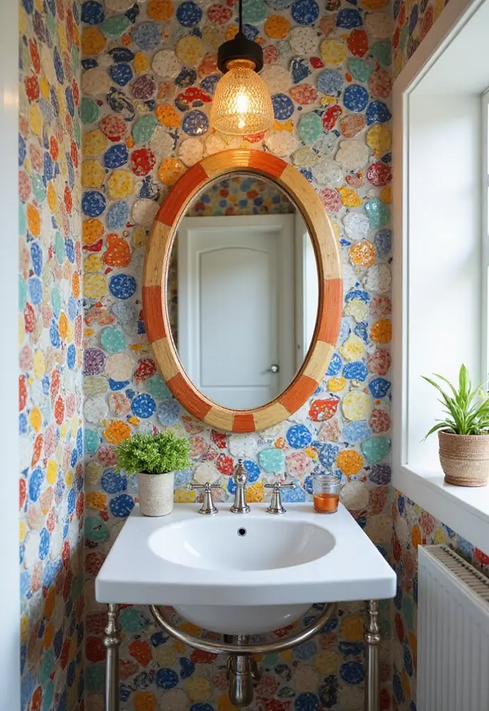 15 Chic Bathroom Mirror Ideas for Every Style - 9. Mosaic Tile Mirror