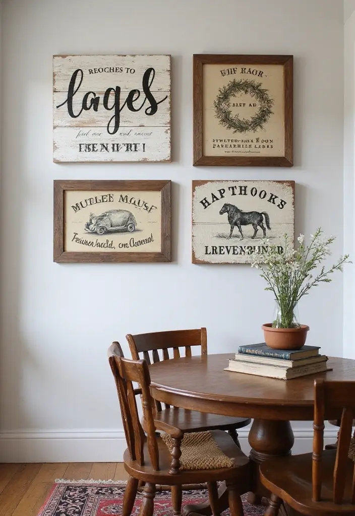 15 Dining Room Wall Decor Ideas for Instant Style - 10. Farmhouse-Style Wall Art
