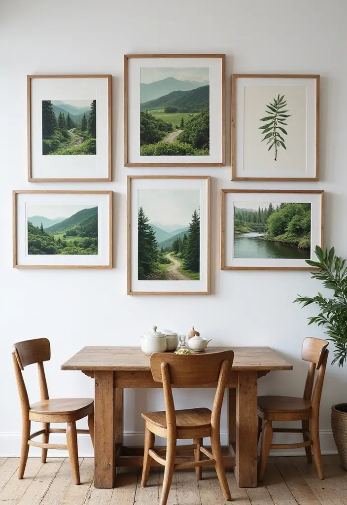 15 Dining Room Wall Decor Ideas for Instant Style - 5. Nature-Inspired Prints