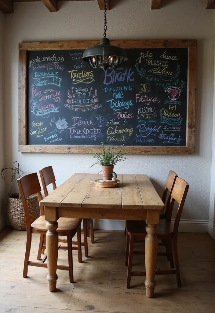 15 Dining Room Wall Decor Ideas for Instant Style - 6. Chalkboard Wall