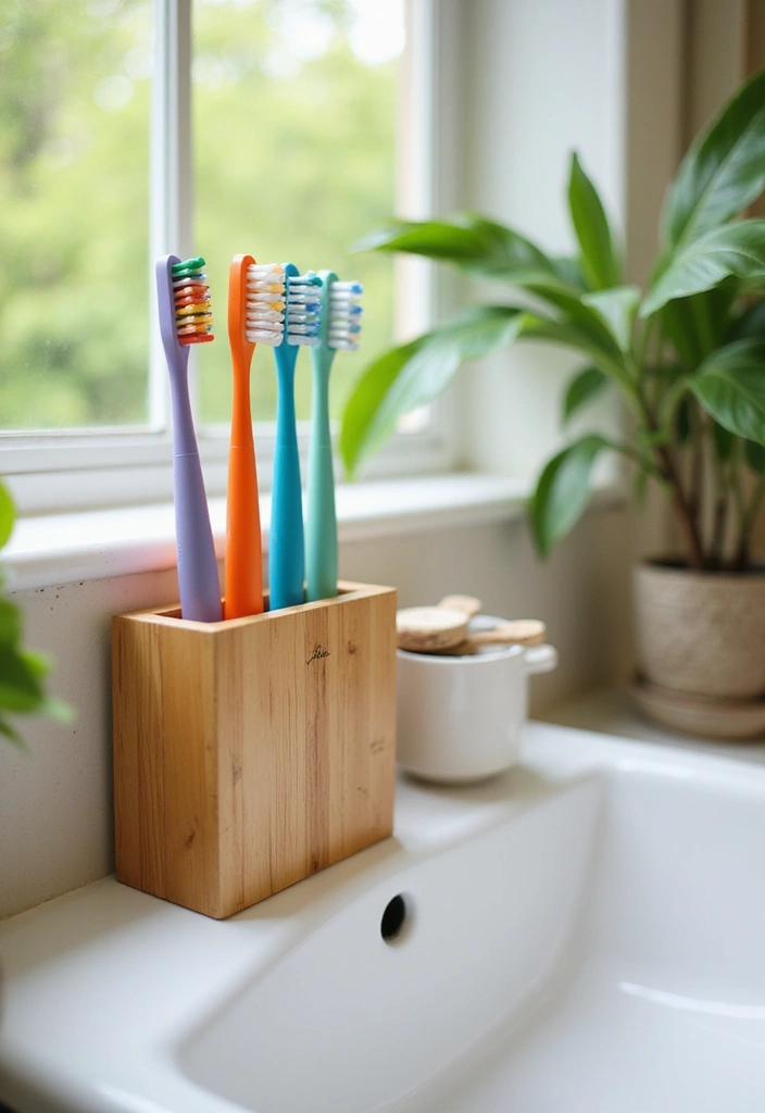 15 Essential Bathroom Accessories for Modern Homes - 1. Bamboo Toothbrush Holder