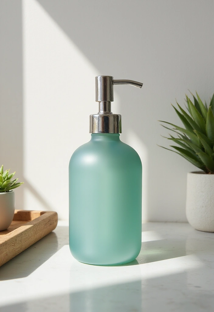 15 Essential Bathroom Accessories for Modern Homes - 3. Recycled Glass Soap Dispenser