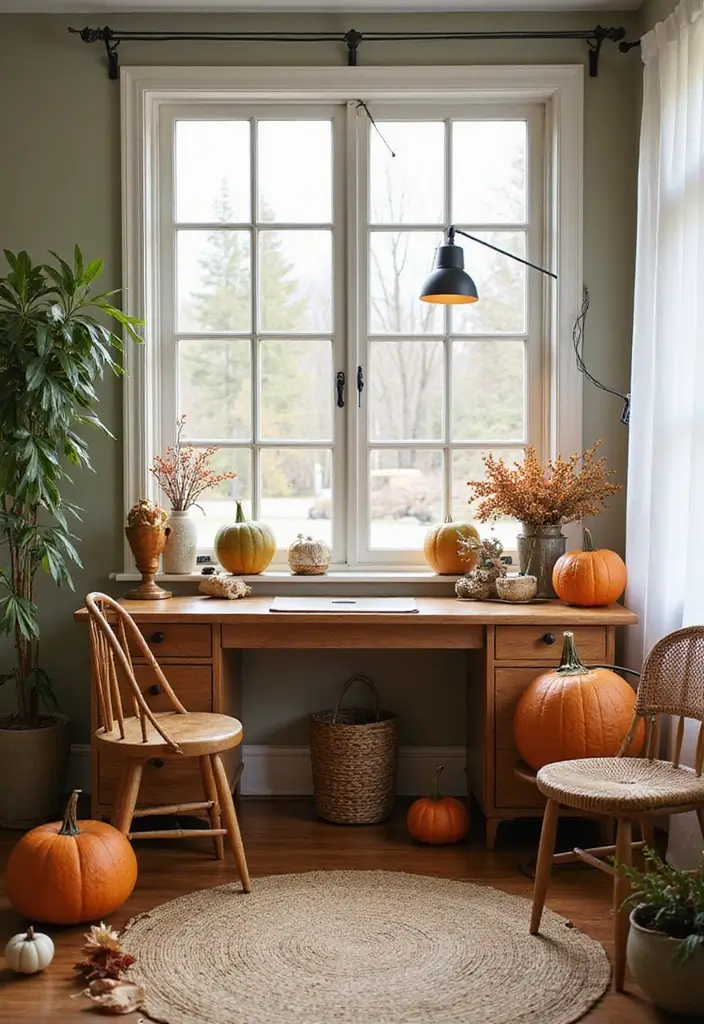 15 Home Office Background Ideas for Video Calls - 15. Seasonal Switch-Up