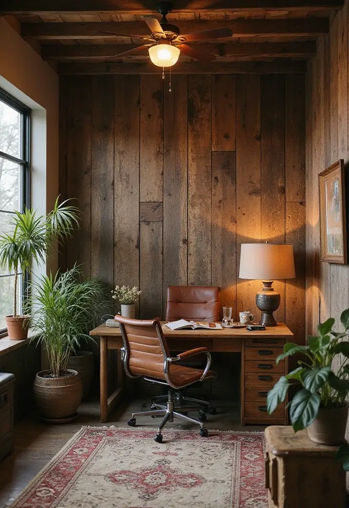 15 Home Office Background Ideas for Video Calls - 7. Rustic Charm