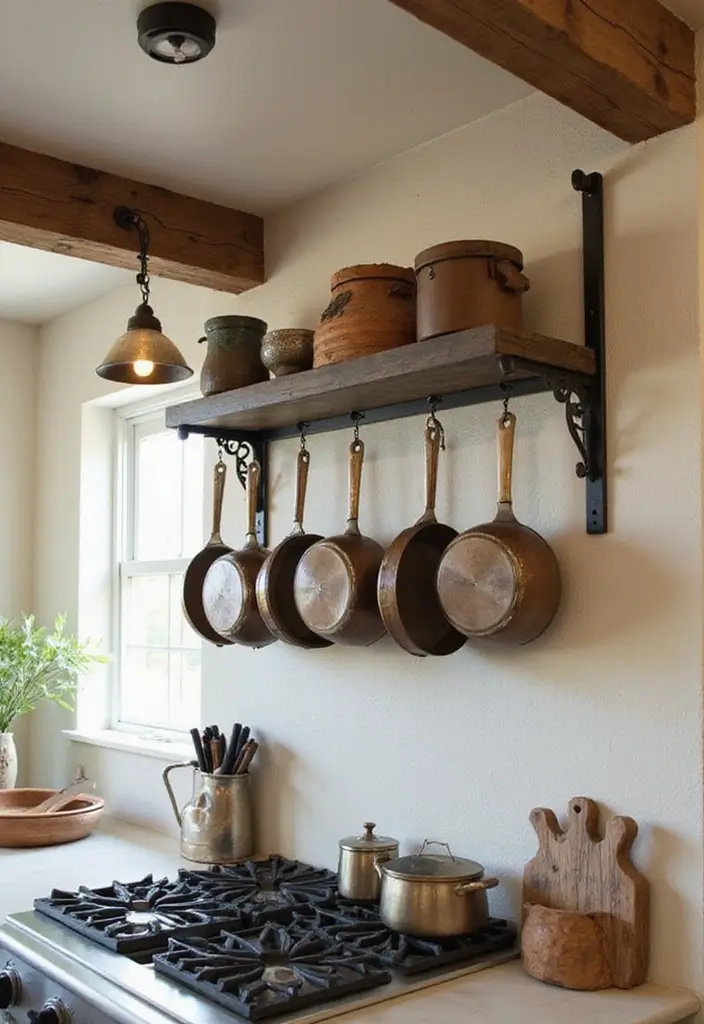 15 Kitchen Remodel Ideas for a Fresh Start - 9. Wall-mounted Pot Racks