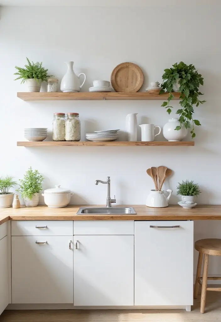 15 Kitchen Unit Designs for Organized Cooking - 1. Floating Shelves for Open Storage