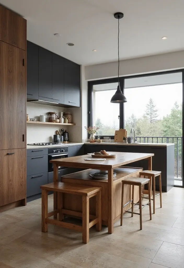 15 Kitchen Unit Designs for Organized Cooking - 5. Multi-Functional Furniture
