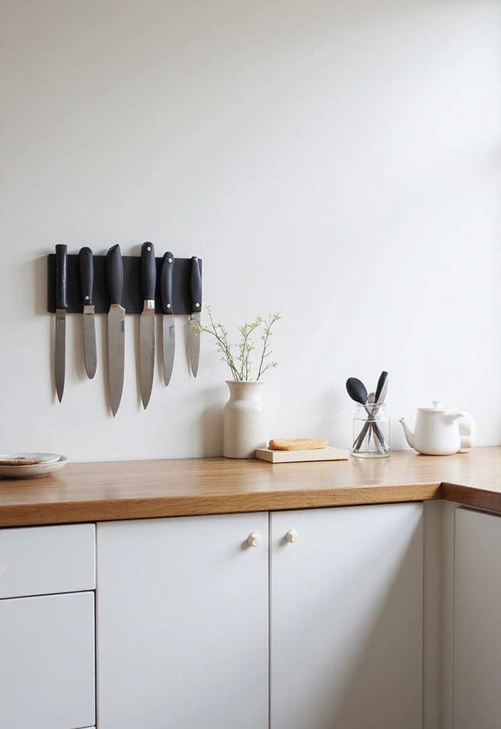 15 Kitchen Unit Designs for Organized Cooking - 6. Magnetic Knife Strips