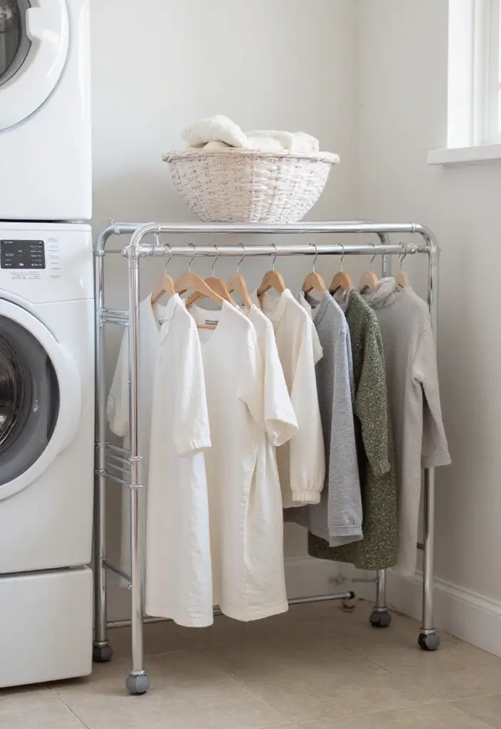 15 Laundry Room Storage Hacks for Small Spaces - 15. Use a Drying Rack