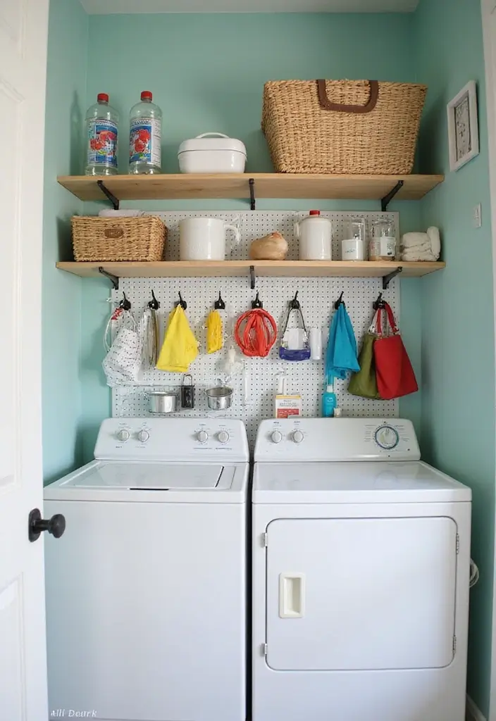 15 Laundry Room Storage Hacks for Small Spaces - 5. Pegboards for Versatile Storage