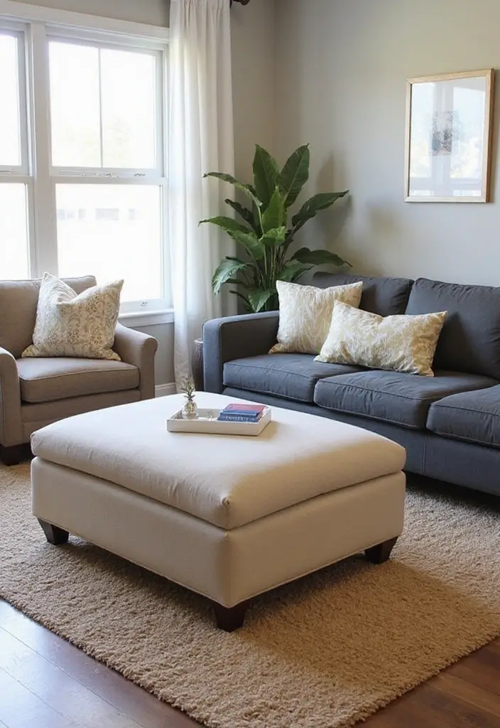 15 Living Room Furniture Ideas for Every Space - 5. Stylish Ottomans
