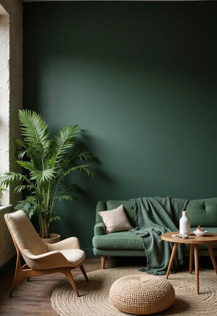 15 Living Room Paint Color Ideas to Brighten Your Space - 12. Forest Green