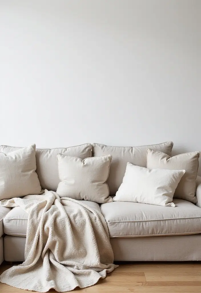 15 Minimalist Home Decor Ideas for a Clutter-Free Space - 12. Choose Simple Textiles