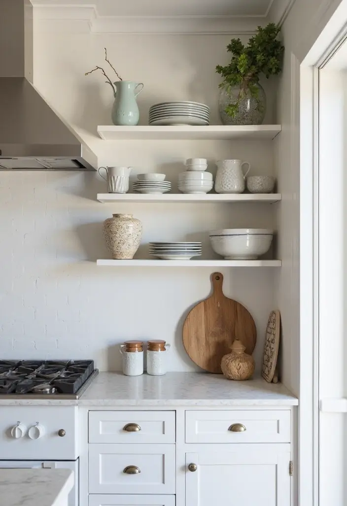 15 Minimalist Home Decor Ideas for a Clutter-Free Space - 6. Use Open Shelving