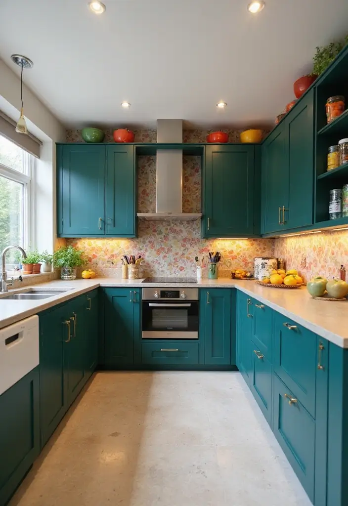 15 Modular Kitchen Ideas for Contemporary Homes - 4. Bold Color Palettes