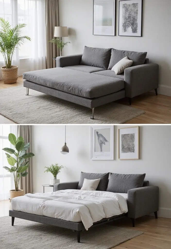 15 Small Apartment Furniture Pieces That Save Space - 1. Sofa Bed: The Ultimate Dual-Purpose Seating