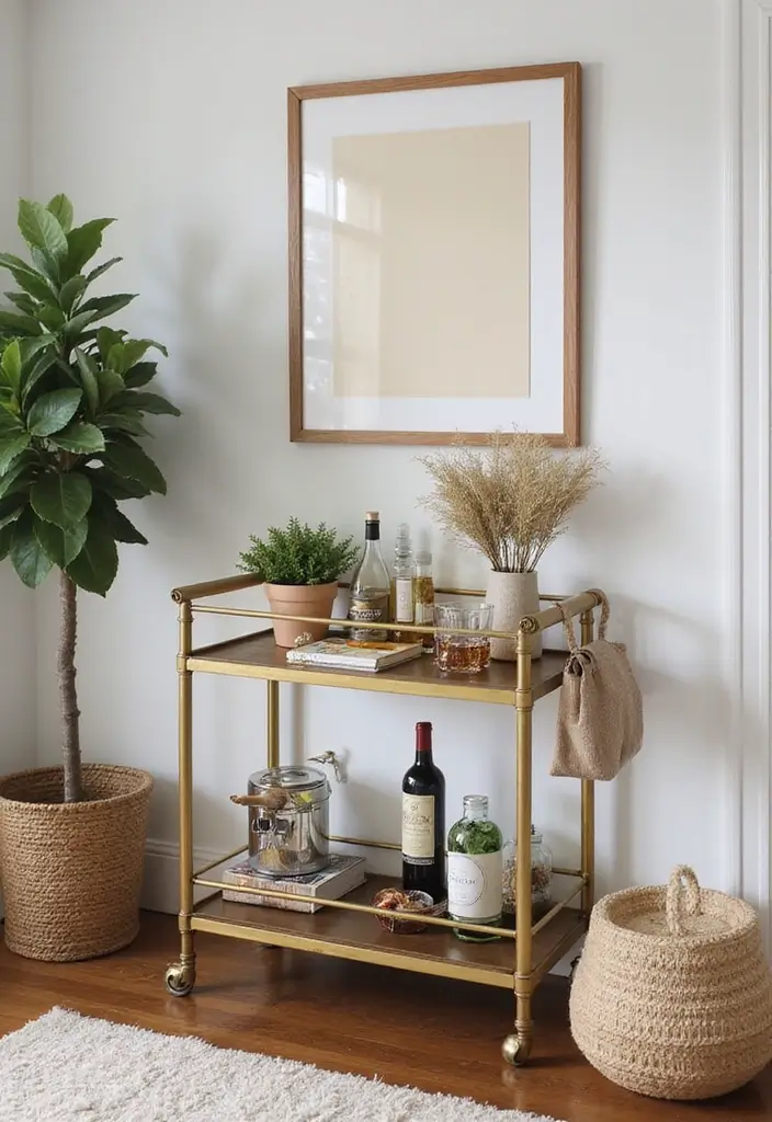 15 Small Apartment Furniture Pieces That Save Space - 10. Bar Cart: Stylish Mobility