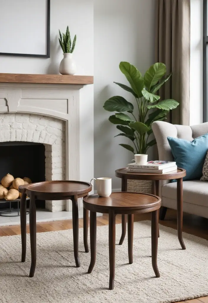 15 Small Apartment Furniture Pieces That Save Space - 2. Nesting Tables: Stackable Style