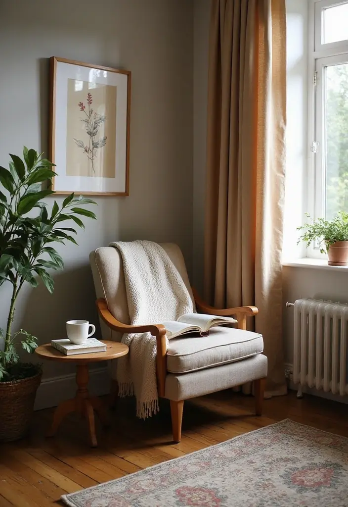 15 Small Apartment Living Room Design Ideas That Wow - 14. Create a Cozy Reading Nook