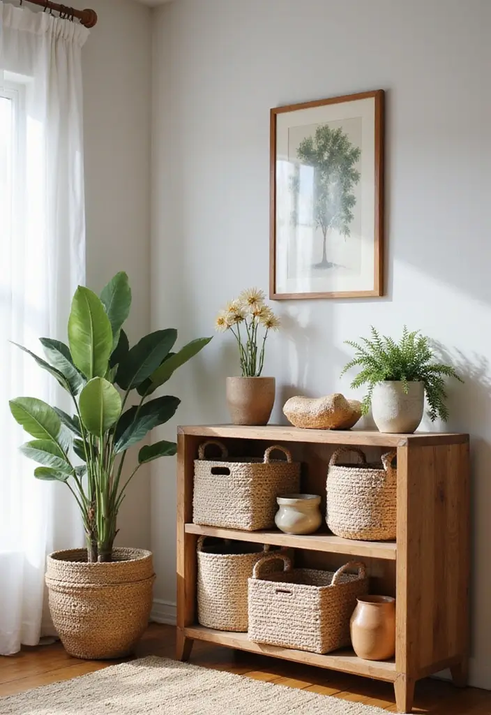 15 Small Apartment Living Room Design Ideas That Wow - 15. Stay Organized with Baskets