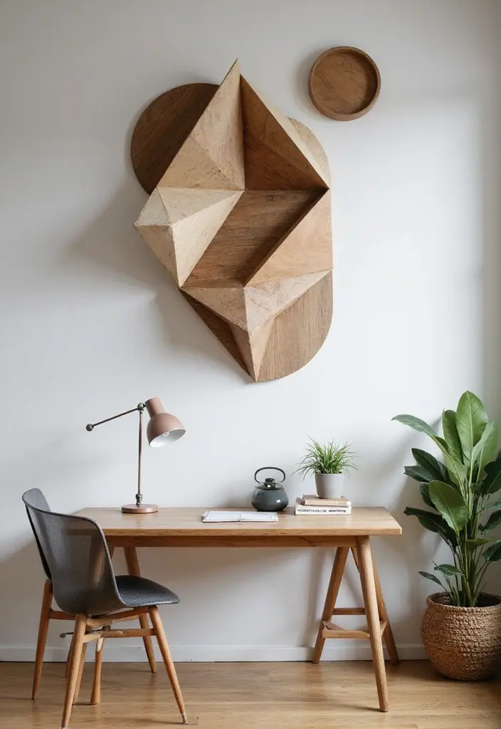 15 Wall Art Designs for Every Style: Eco-Friendly Ideas to Brighten Your Space! - 14. Geometric Wall Art from Sustainable Sources